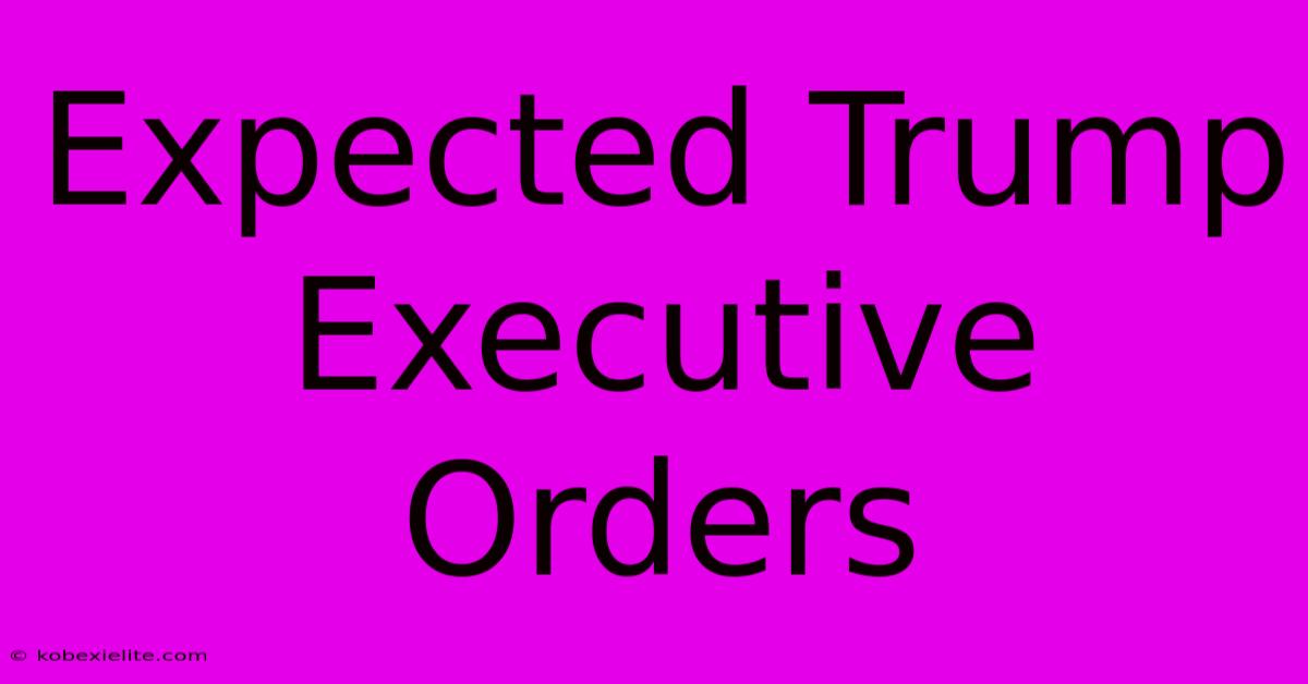 Expected Trump Executive Orders