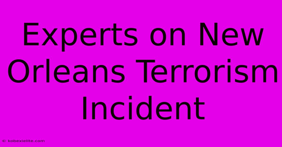 Experts On New Orleans Terrorism Incident