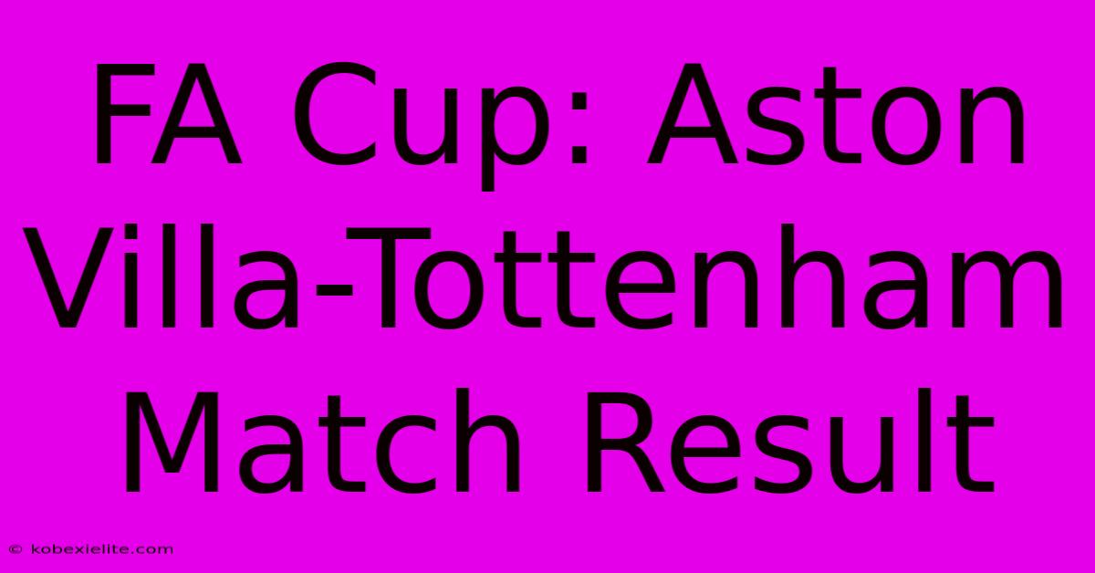 FA Cup: Aston Villa-Tottenham Match Result