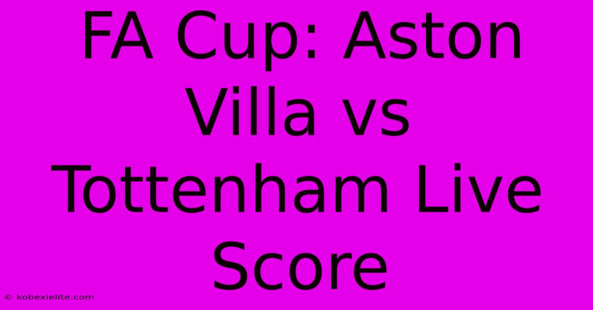 FA Cup: Aston Villa Vs Tottenham Live Score