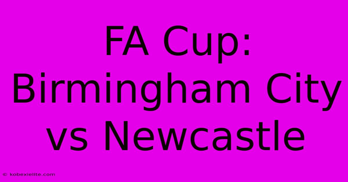 FA Cup: Birmingham City Vs Newcastle