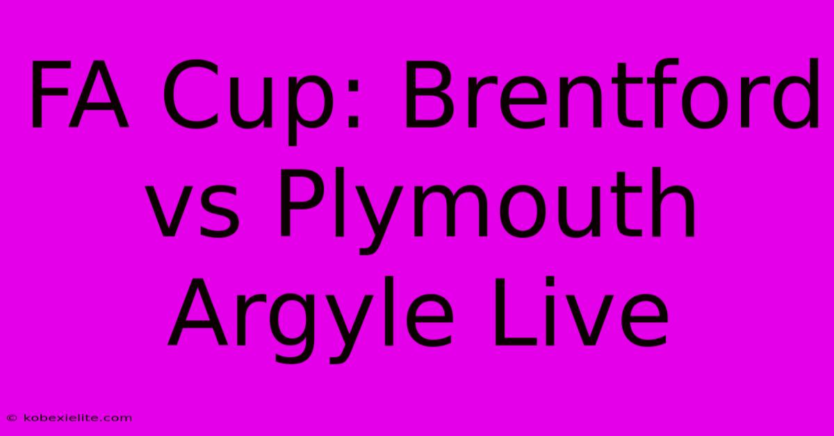 FA Cup: Brentford Vs Plymouth Argyle Live