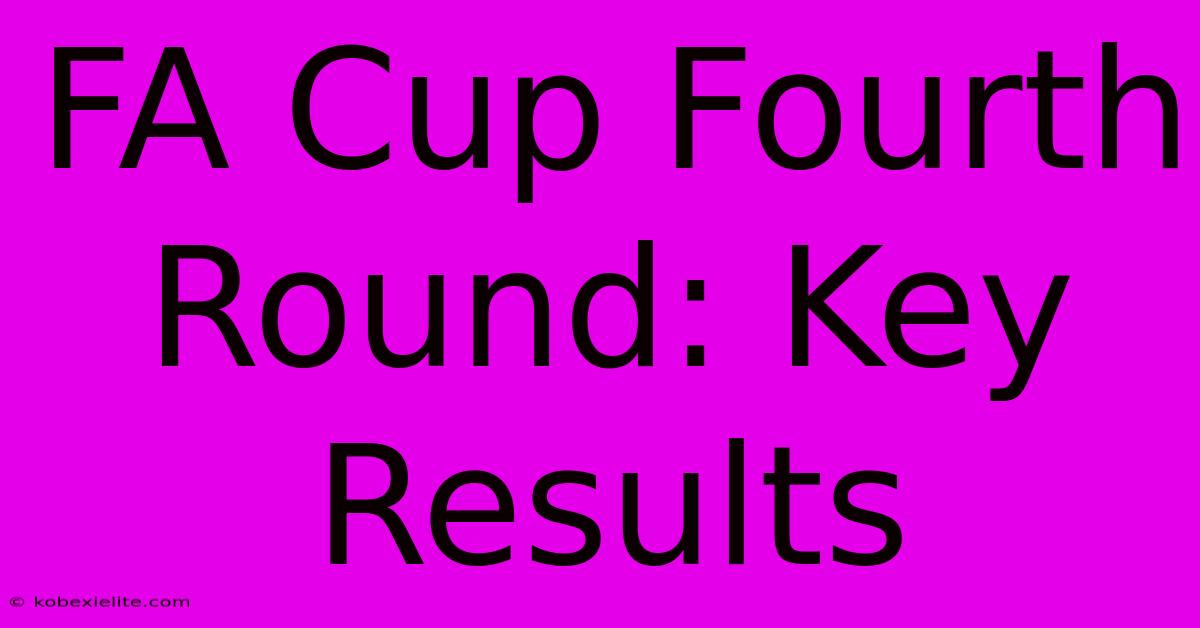 FA Cup Fourth Round: Key Results