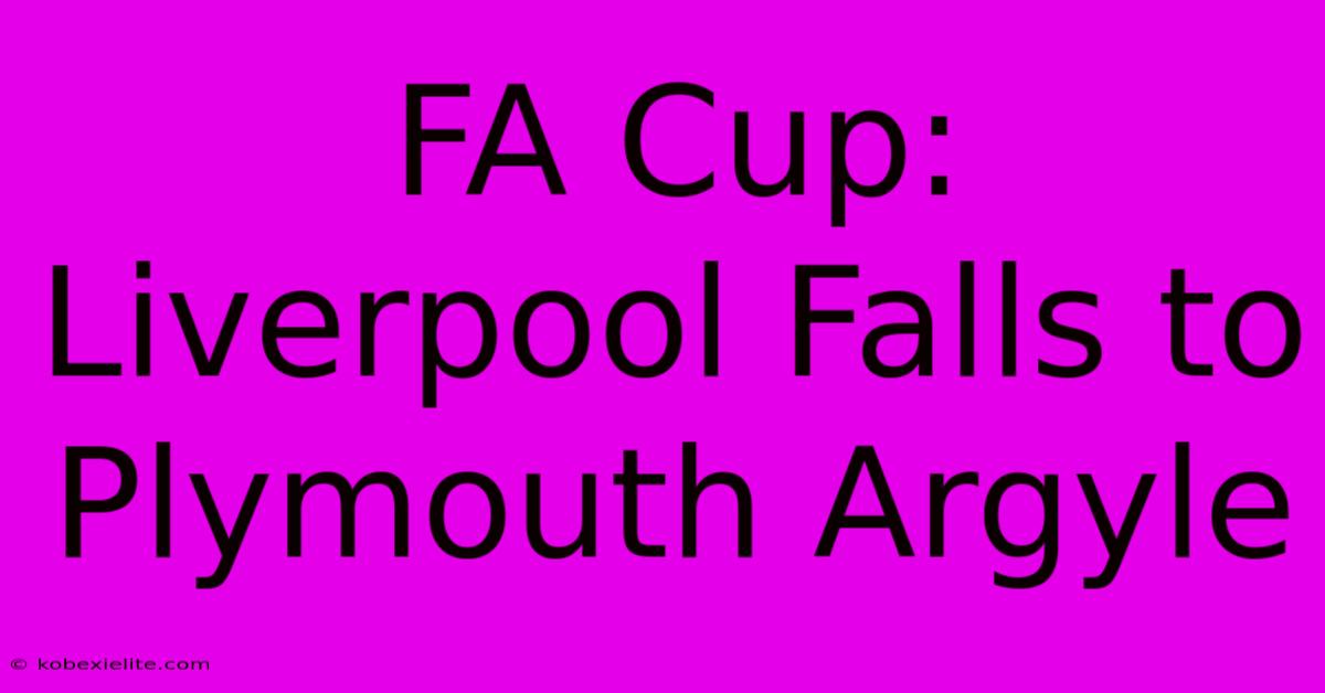 FA Cup: Liverpool Falls To Plymouth Argyle