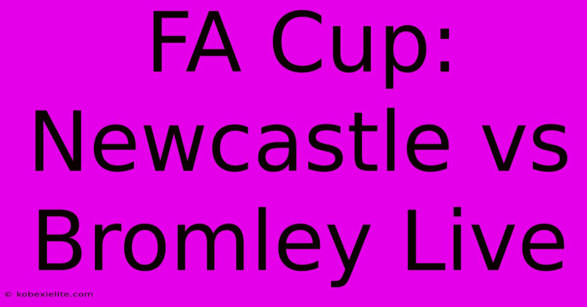 FA Cup: Newcastle Vs Bromley Live