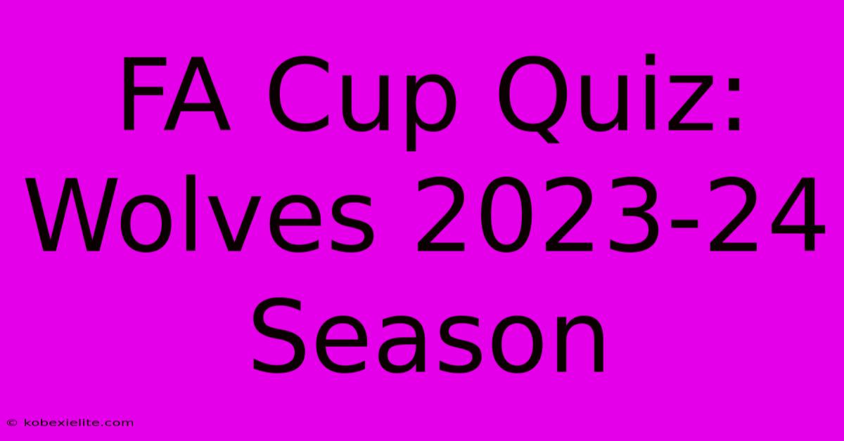 FA Cup Quiz: Wolves 2023-24 Season