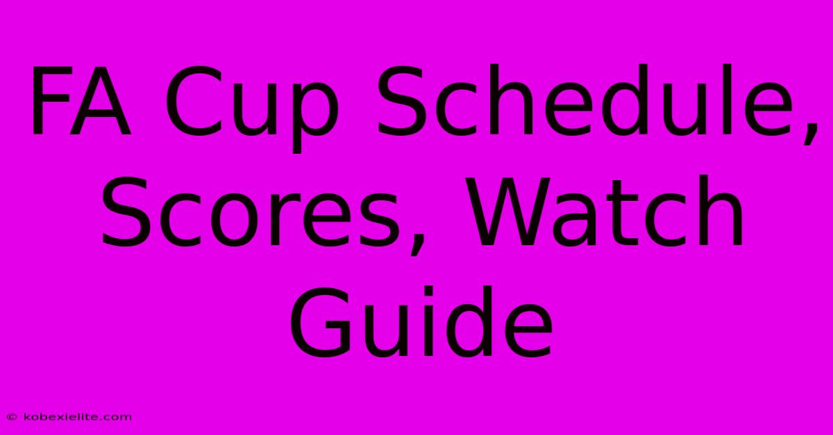 FA Cup Schedule, Scores, Watch Guide