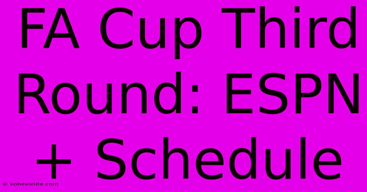 FA Cup Third Round: ESPN+ Schedule