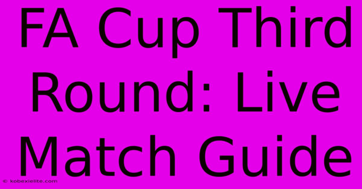 FA Cup Third Round: Live Match Guide