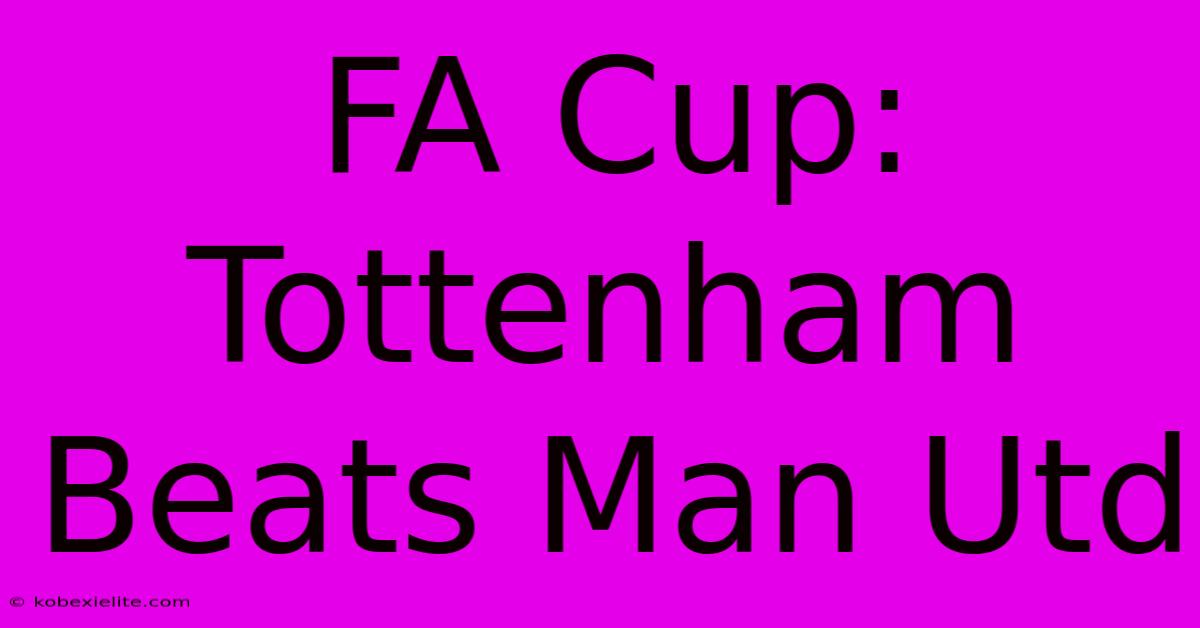 FA Cup: Tottenham Beats Man Utd