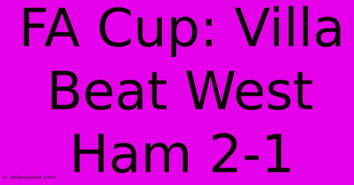 FA Cup: Villa Beat West Ham 2-1