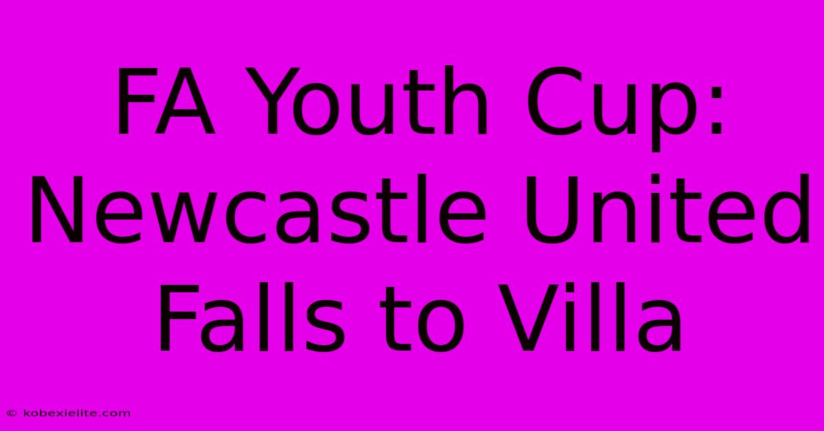 FA Youth Cup: Newcastle United Falls To Villa