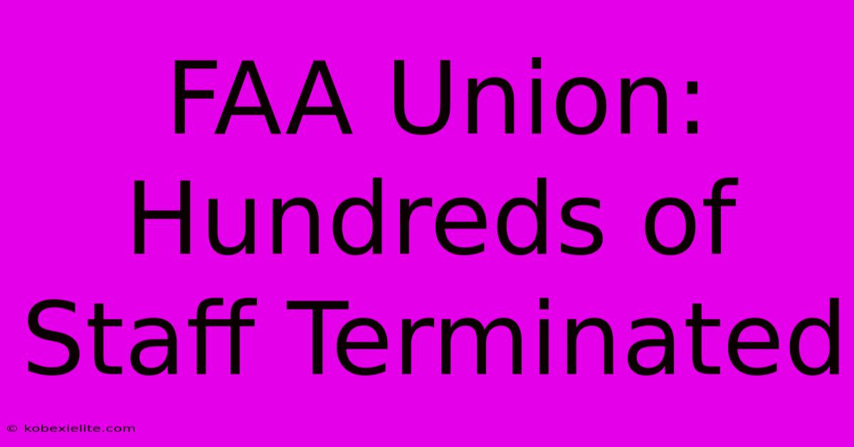 FAA Union: Hundreds Of Staff Terminated