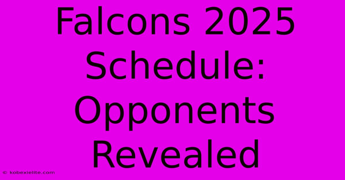 Falcons 2025 Schedule: Opponents Revealed