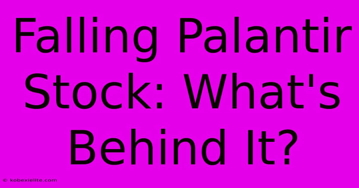 Falling Palantir Stock: What's Behind It?