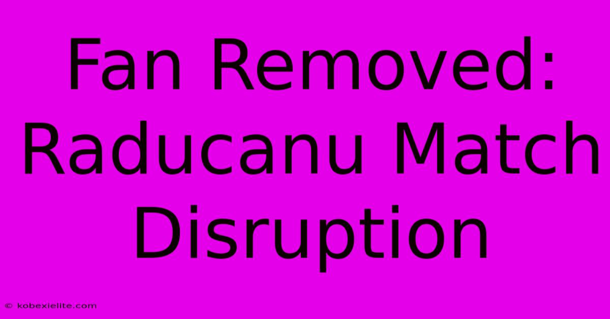 Fan Removed: Raducanu Match Disruption