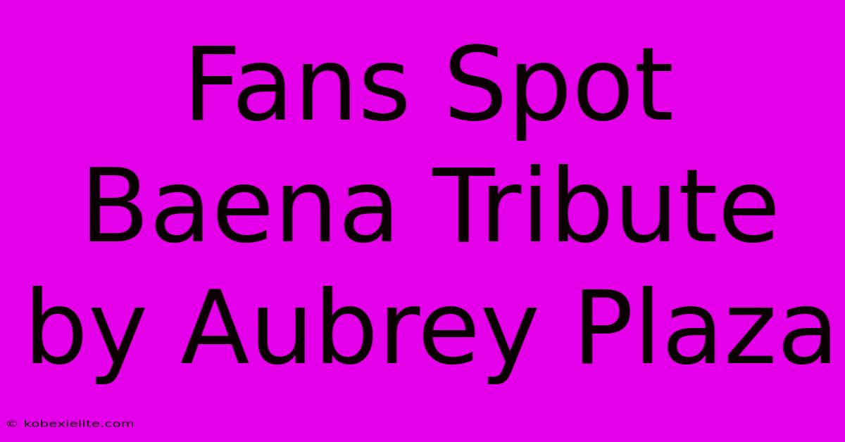 Fans Spot Baena Tribute By Aubrey Plaza