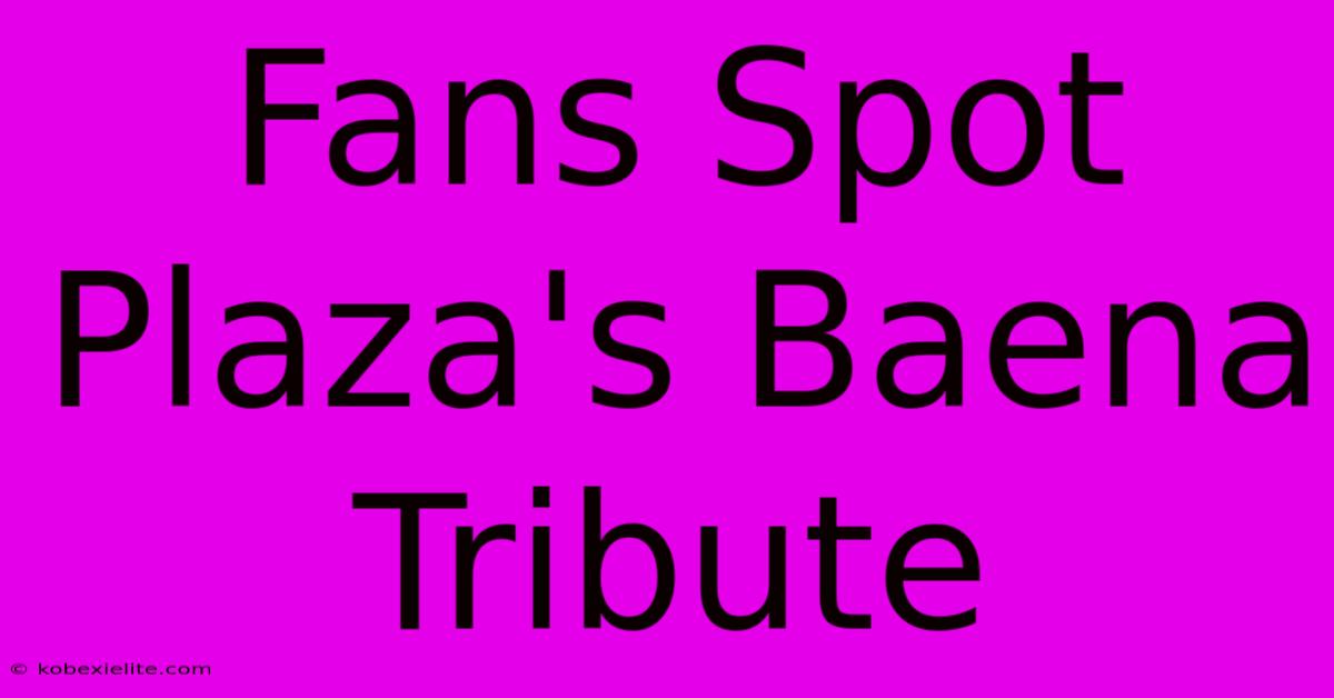 Fans Spot Plaza's Baena Tribute