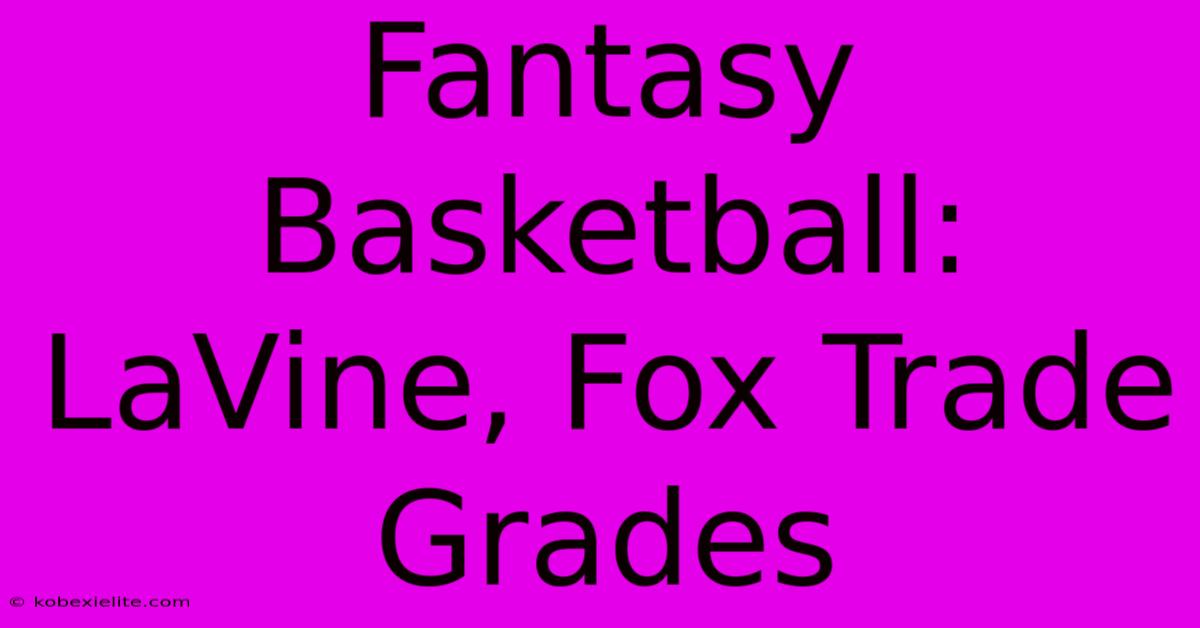 Fantasy Basketball: LaVine, Fox Trade Grades