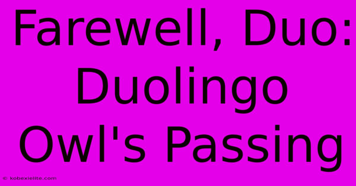 Farewell, Duo: Duolingo Owl's Passing