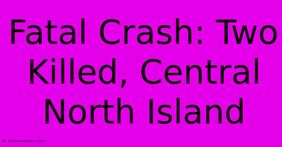 Fatal Crash: Two Killed, Central North Island