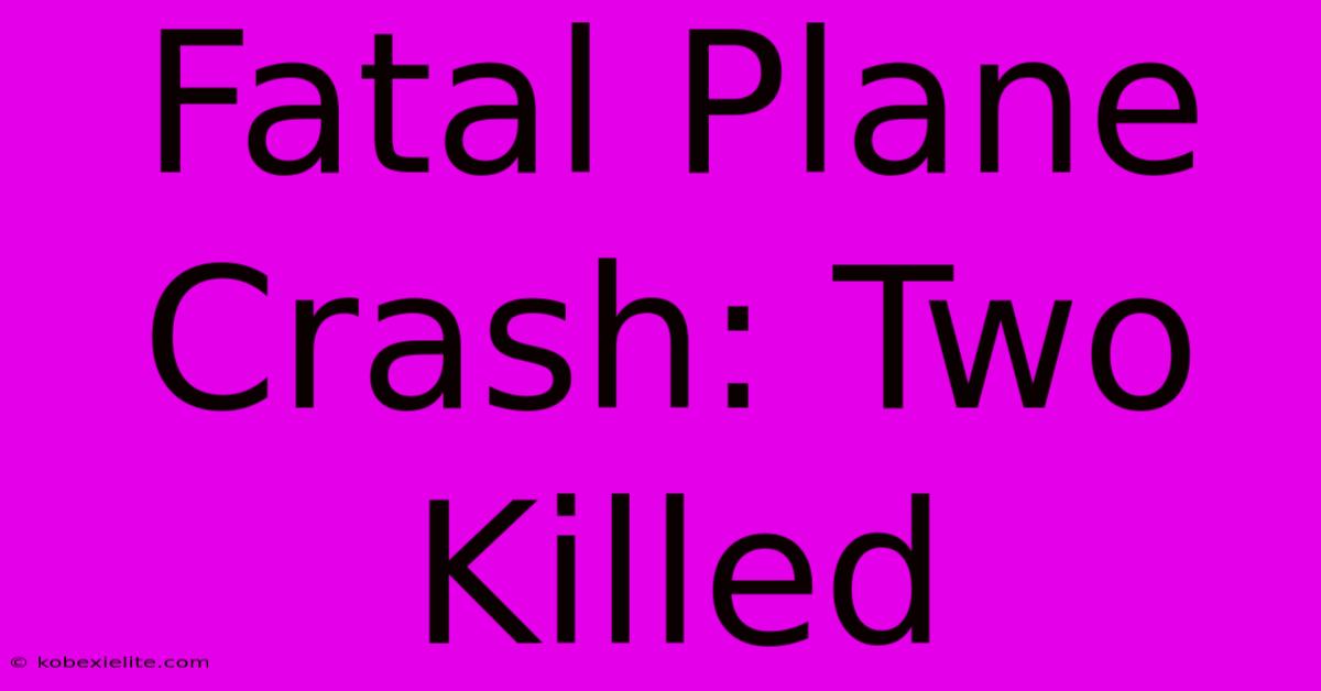 Fatal Plane Crash: Two Killed