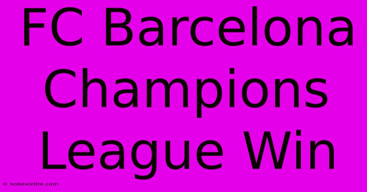 FC Barcelona Champions League Win