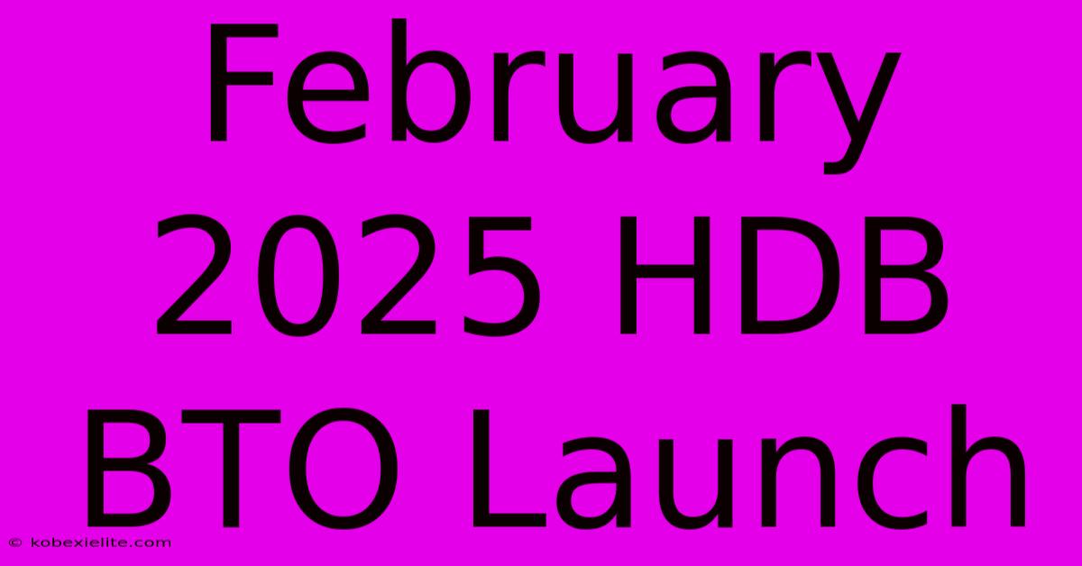 February 2025 HDB BTO Launch