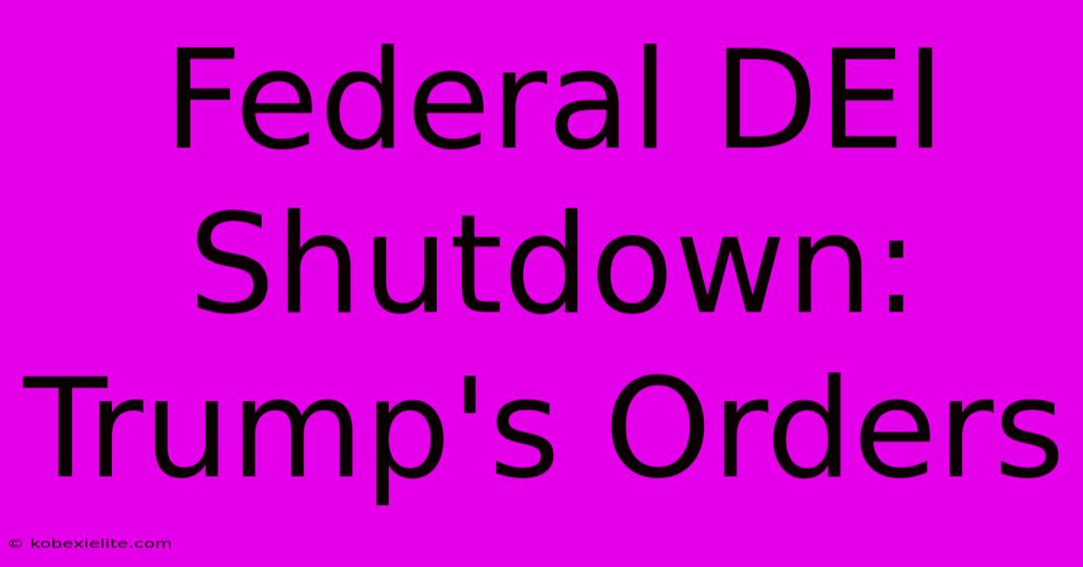 Federal DEI Shutdown: Trump's Orders