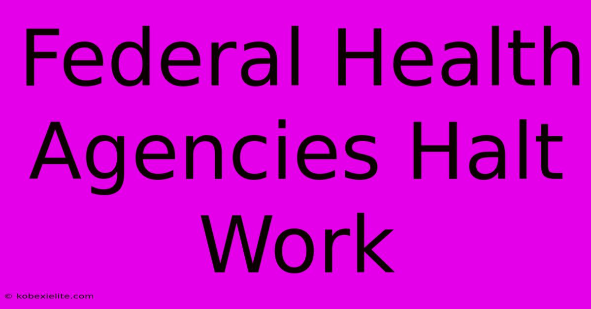 Federal Health Agencies Halt Work