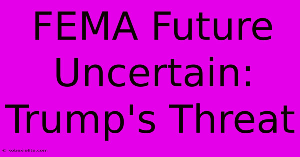 FEMA Future Uncertain: Trump's Threat