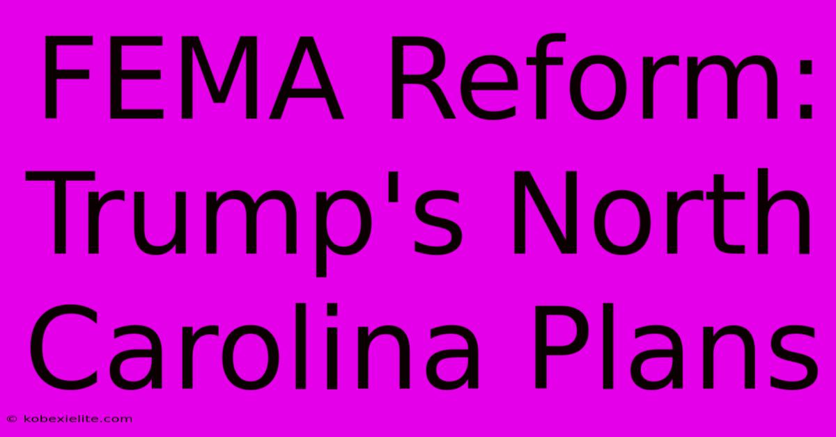 FEMA Reform: Trump's North Carolina Plans