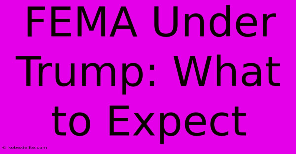 FEMA Under Trump: What To Expect