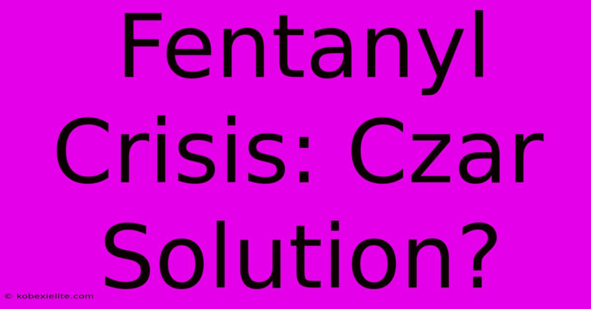 Fentanyl Crisis: Czar Solution?