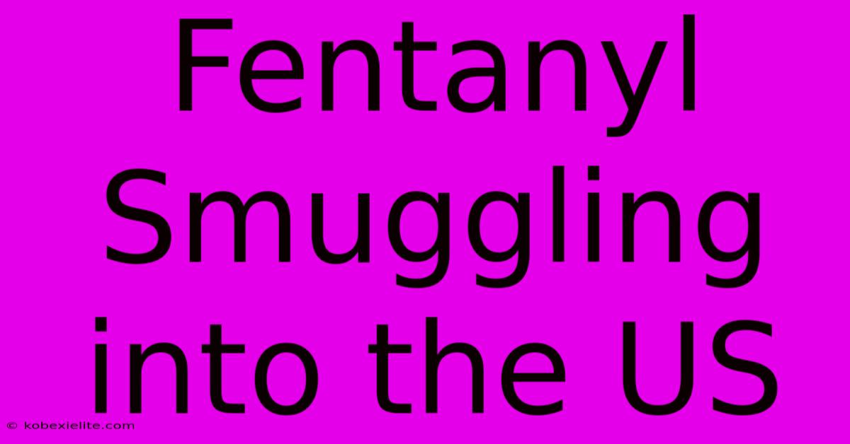 Fentanyl Smuggling Into The US