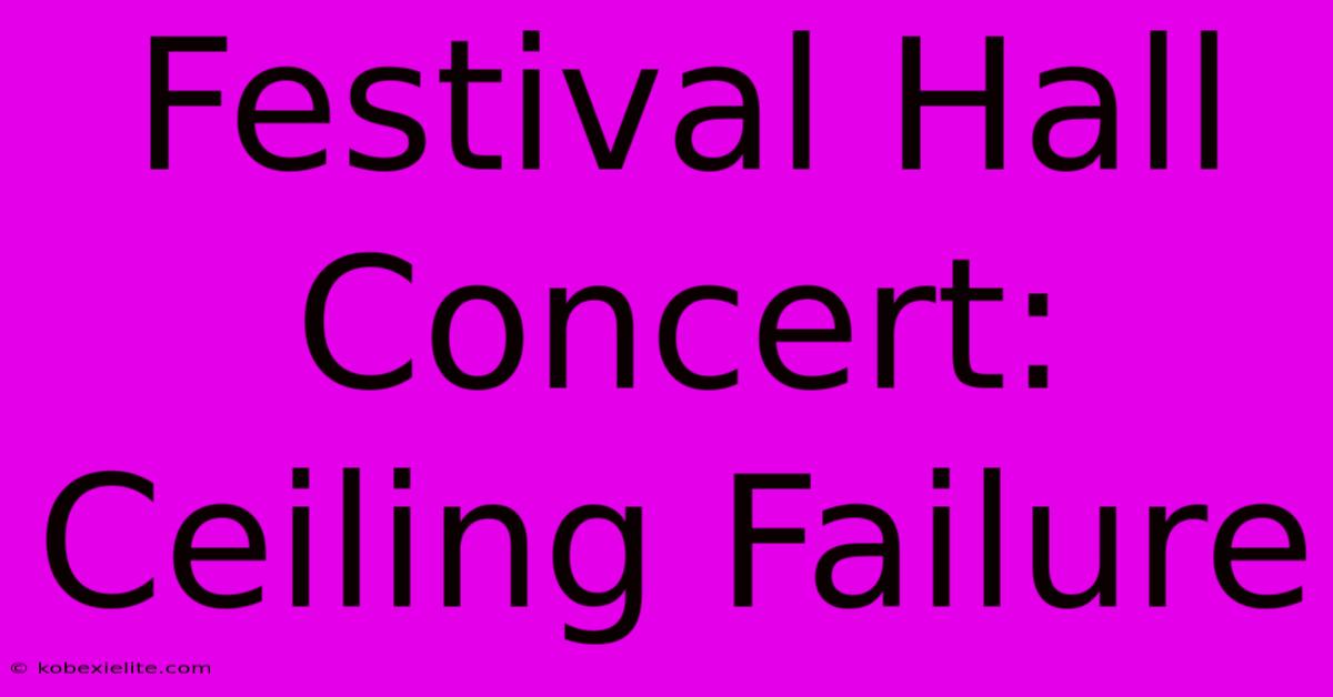 Festival Hall Concert: Ceiling Failure