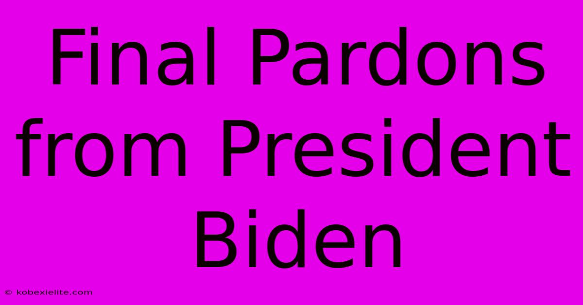 Final Pardons From President Biden