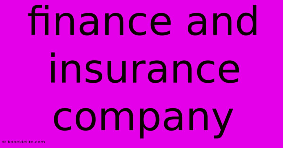 Finance And Insurance Company Finance And Insurance Company