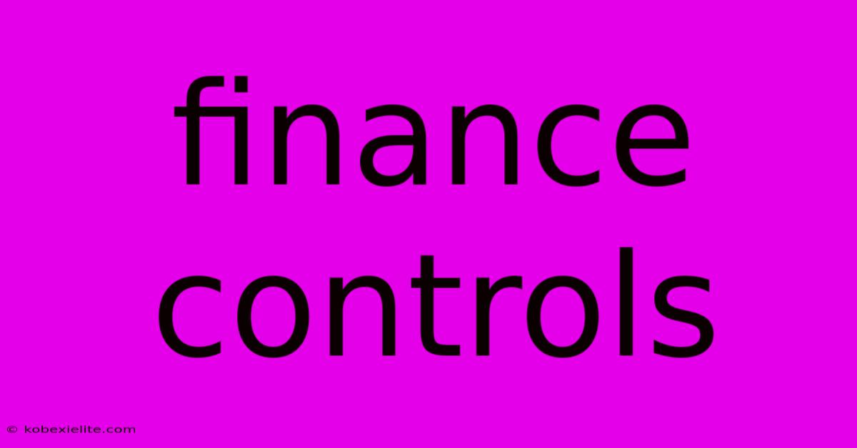 Finance Controls Finance Controls