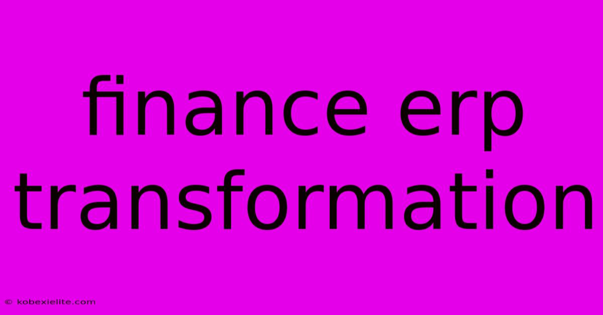 Finance Erp Transformation