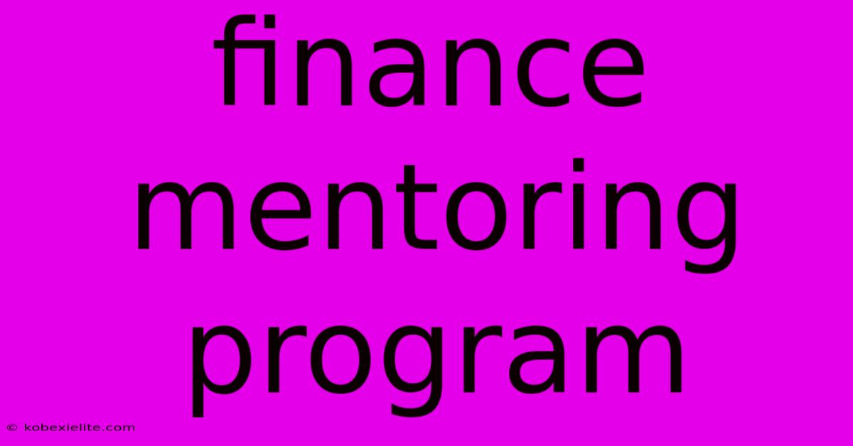 Finance Mentoring Program Finance Mentoring Program