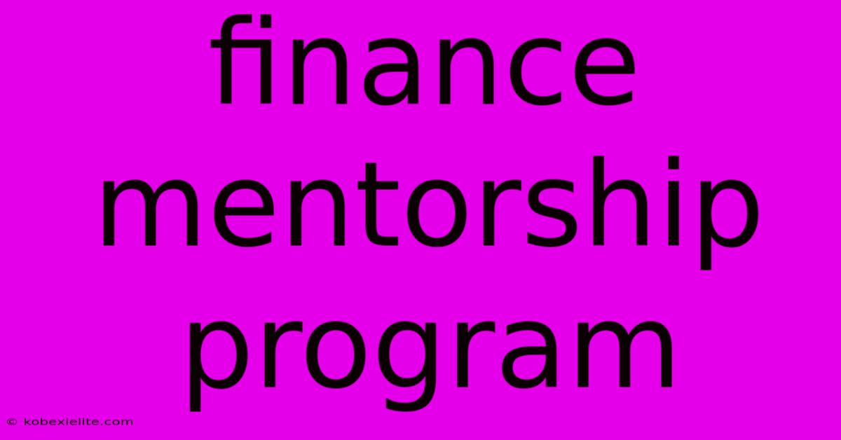 Finance Mentorship Program Finance Mentorship Program