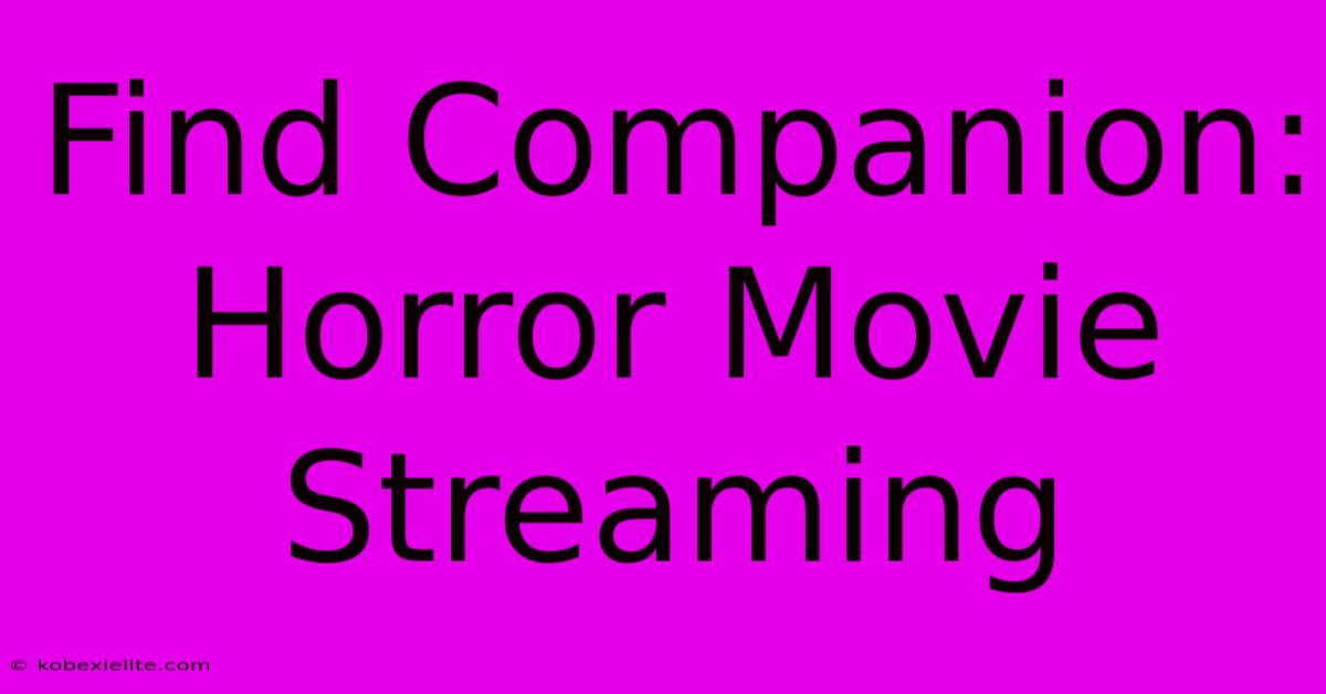 Find Companion: Horror Movie Streaming