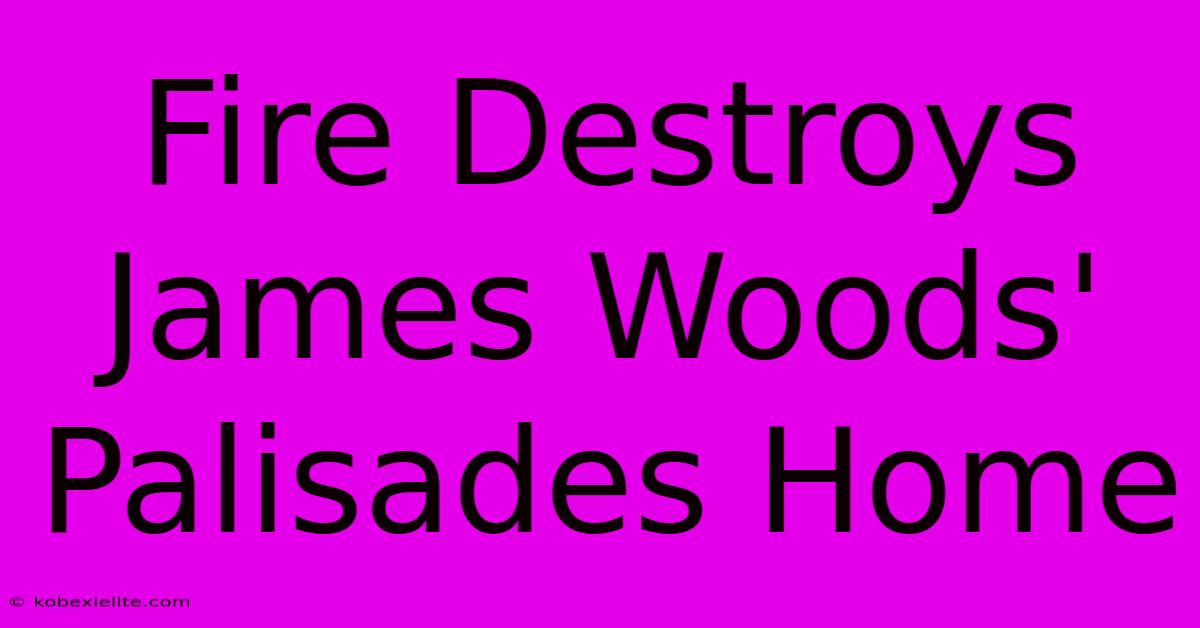 Fire Destroys James Woods' Palisades Home