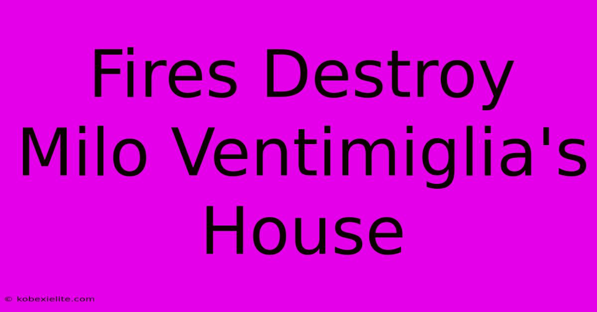 Fires Destroy Milo Ventimiglia's House