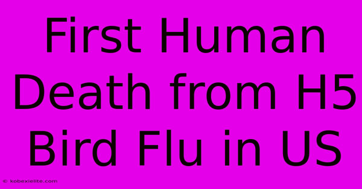 First Human Death From H5 Bird Flu In US