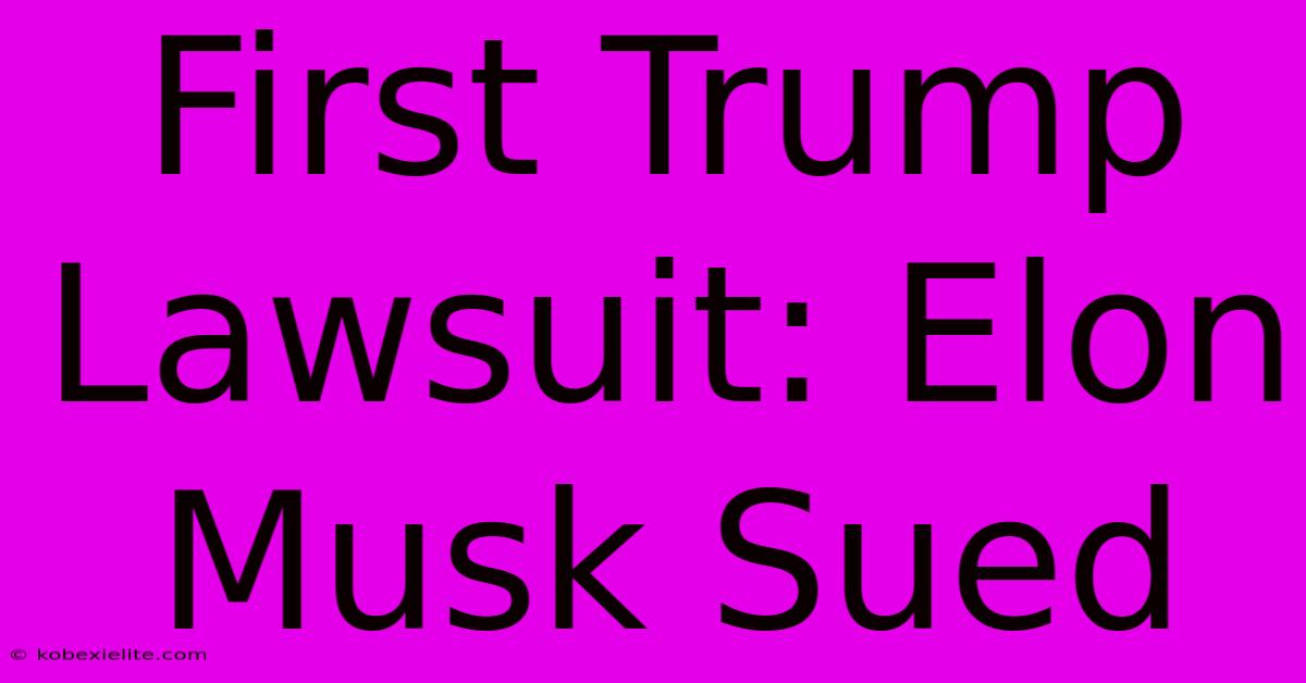 First Trump Lawsuit: Elon Musk Sued