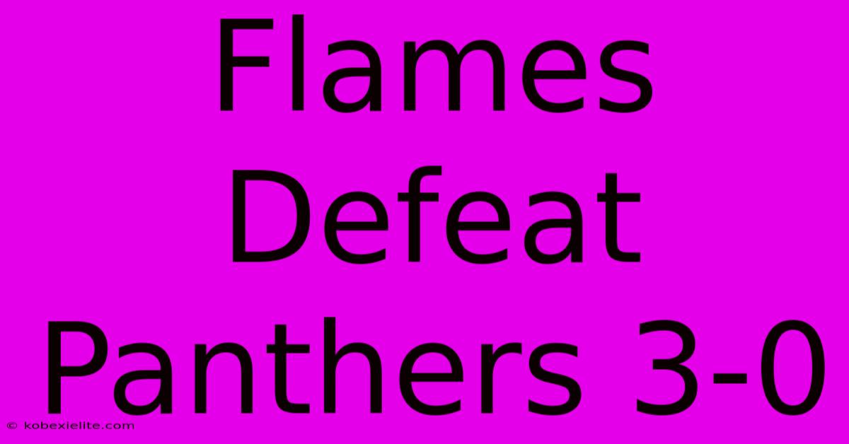 Flames Defeat Panthers 3-0 Flames Defeat Panthers 3-0