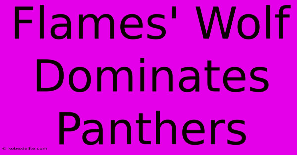 Flames' Wolf Dominates Panthers Flames' Wolf Dominates Panthers
