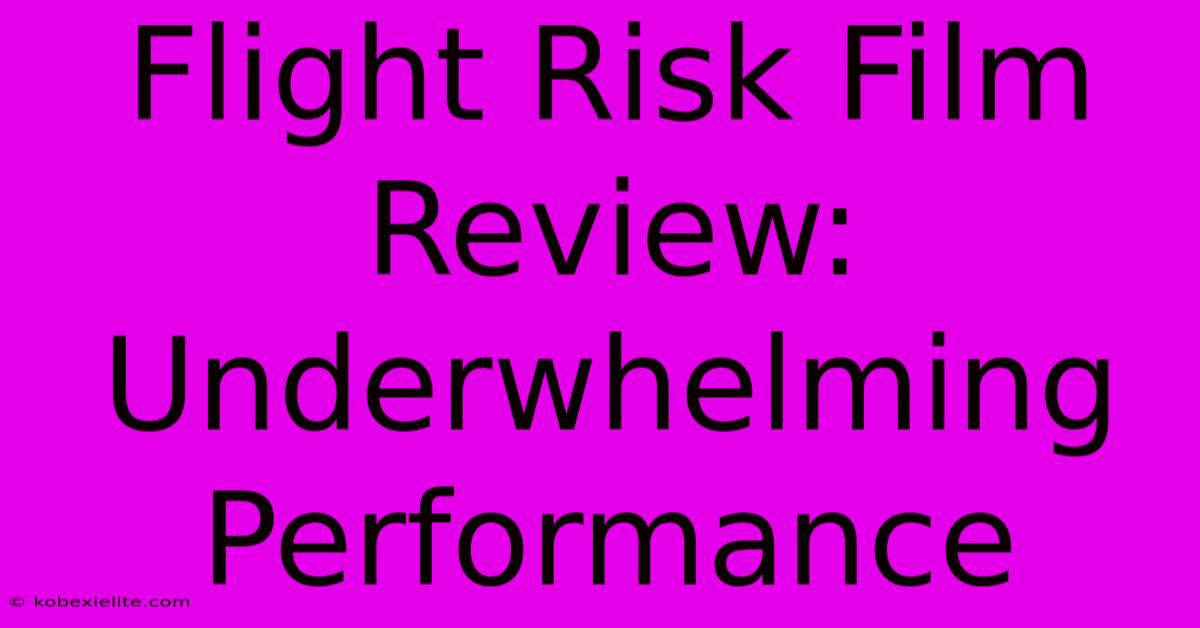 Flight Risk Film Review: Underwhelming Performance